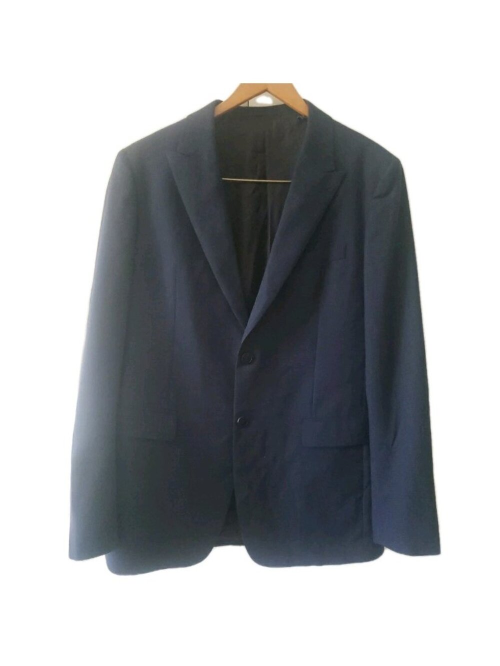 Theory Blue Blazer Jacket Chambers Men 42R Grid Check Wool Stretch